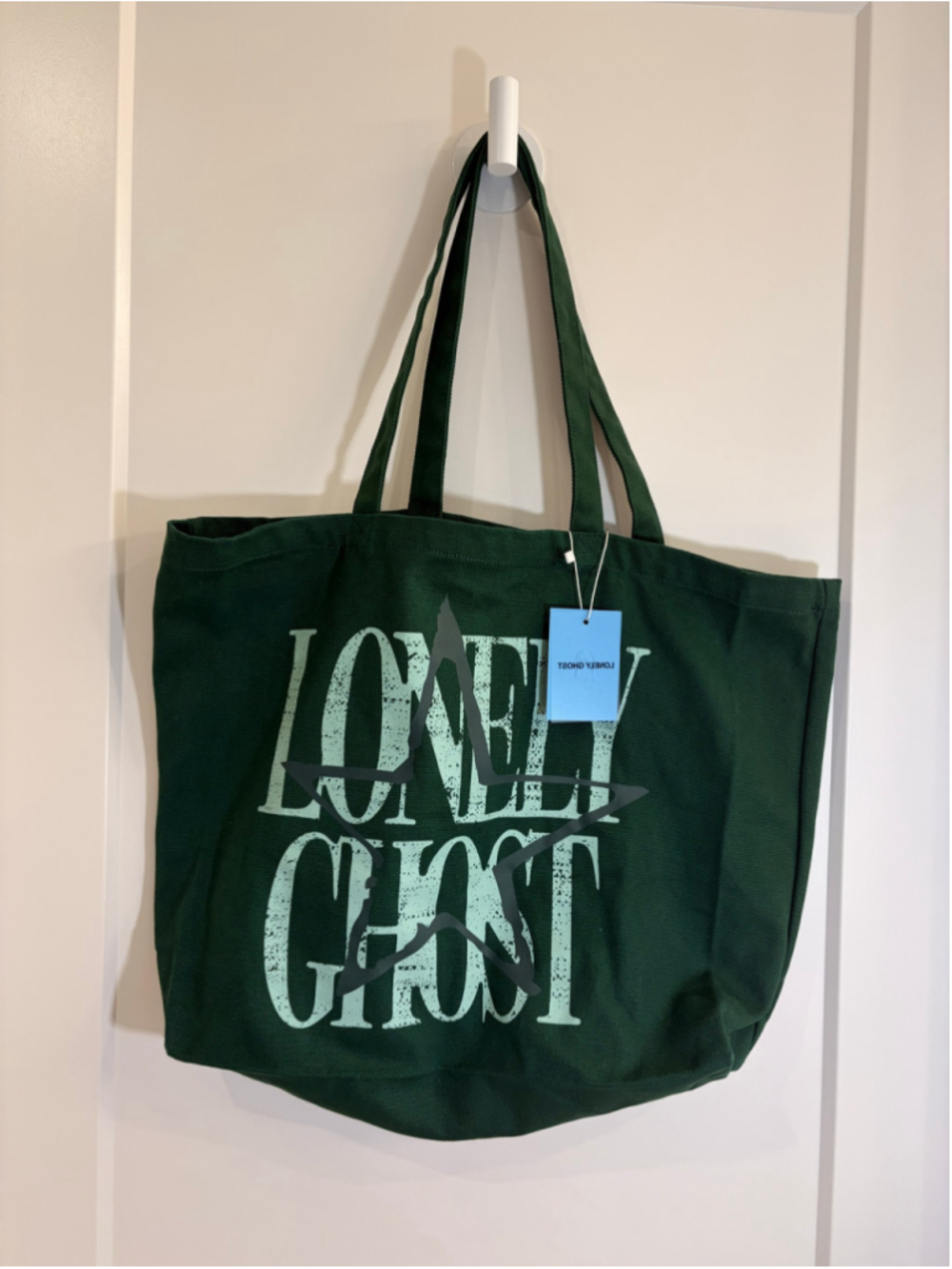 Lonely Ghost Hunter Green Star Tote Bag - NWT